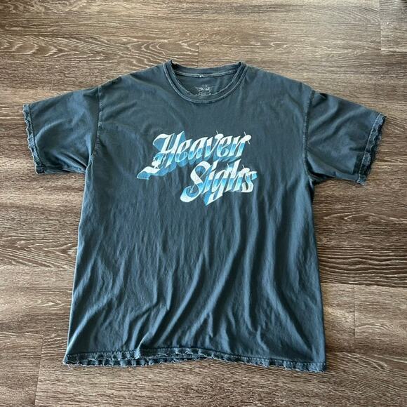 Boys Lie Heaven Sighs Graphic Tee Gray Blue Distressed Oversized EUC Y2K REVOLVE - Picture 1 of 14